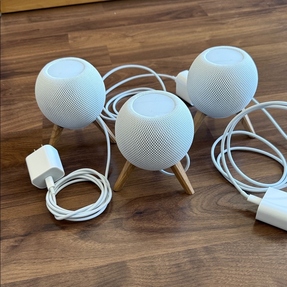 Apple HomePod mini’s White Smart Speakers with Stands